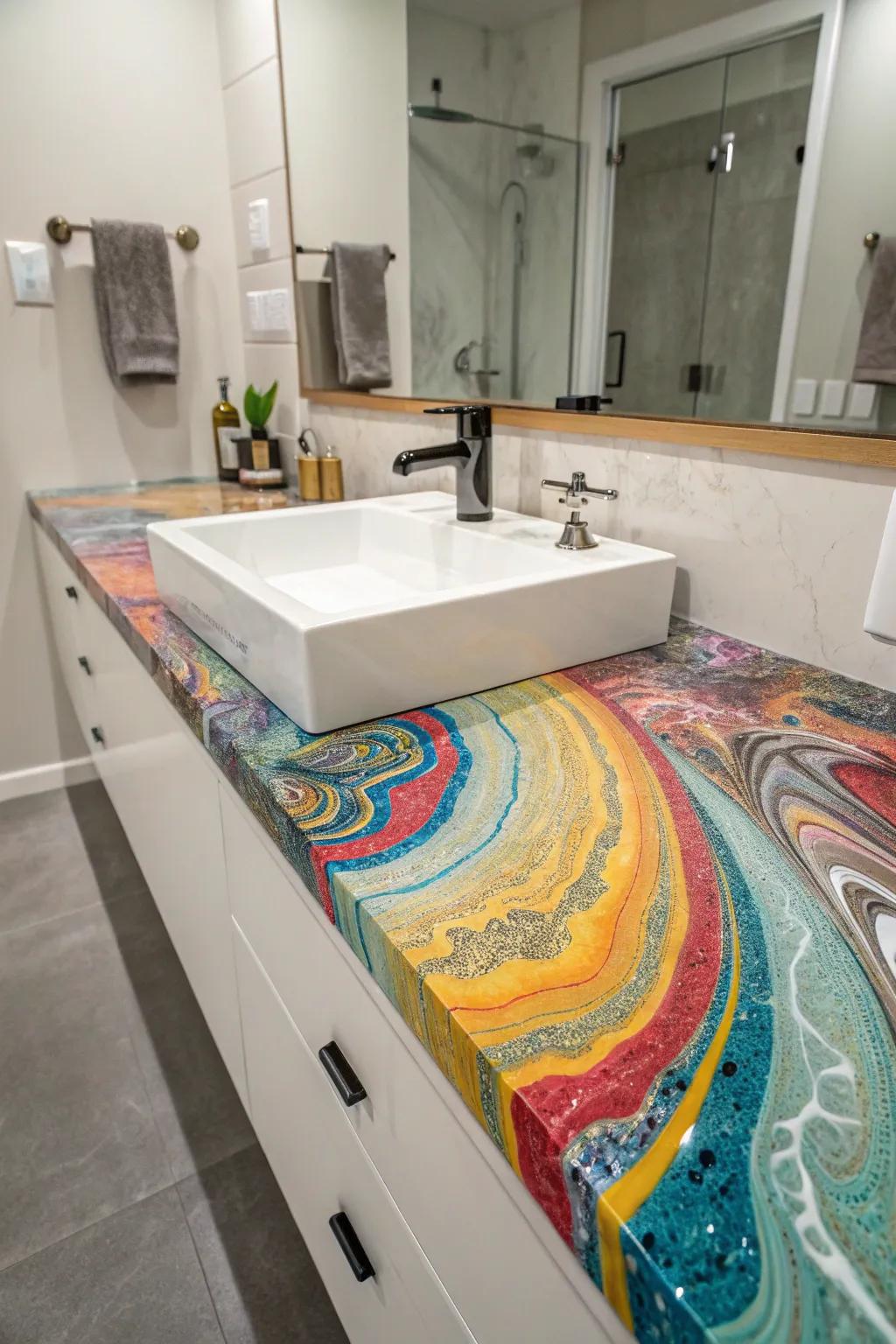 Hard finish countertops deliver customized design possibilities.
