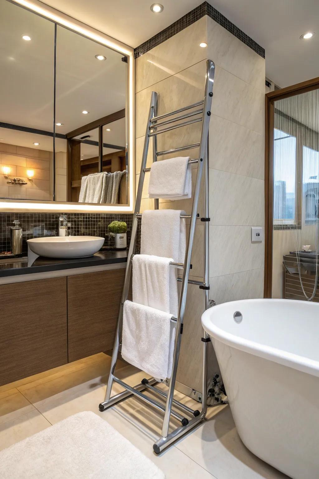 Adaptable racks extend versatility for any lavatory.