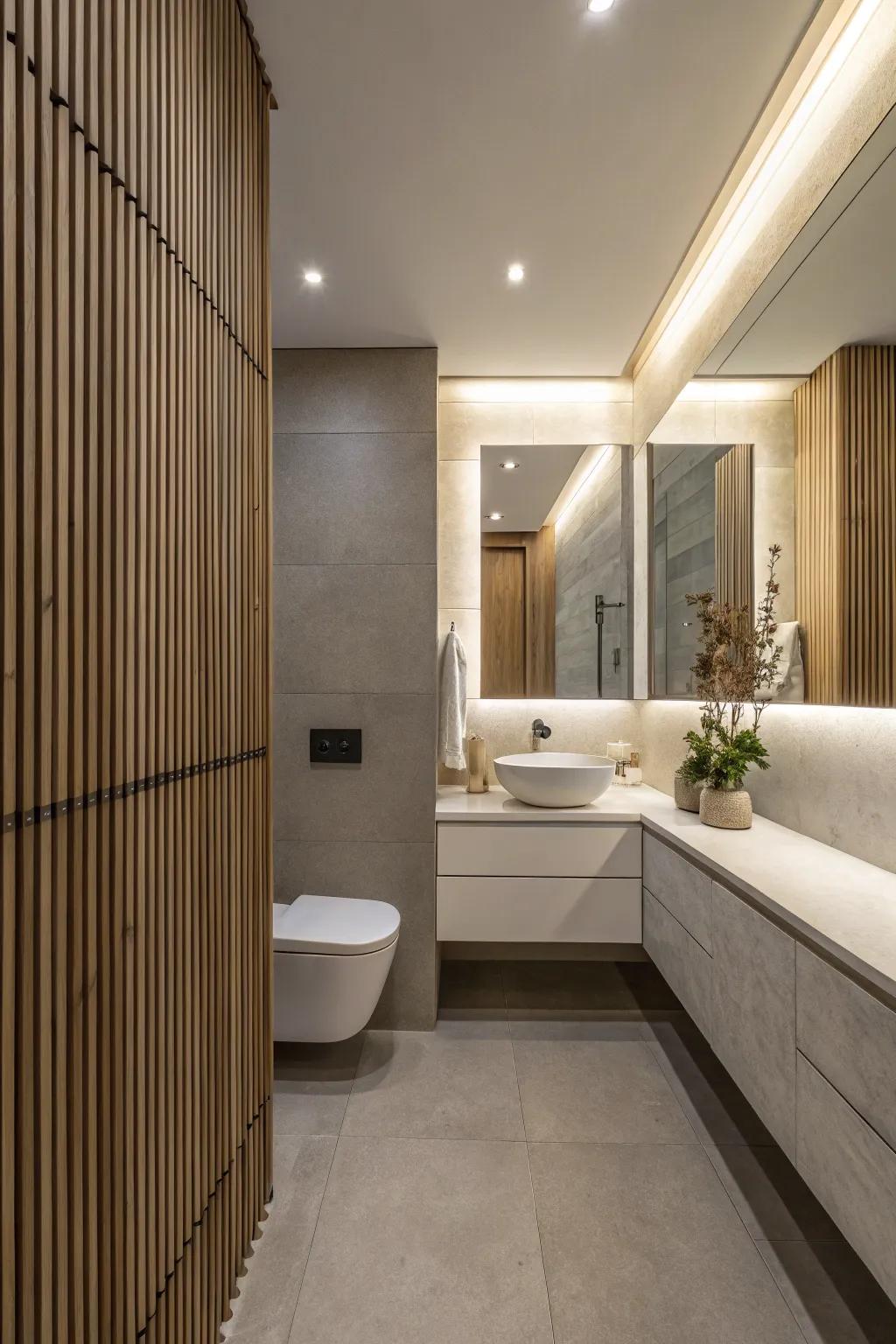 Height and gracefulness using vertical board paneling.