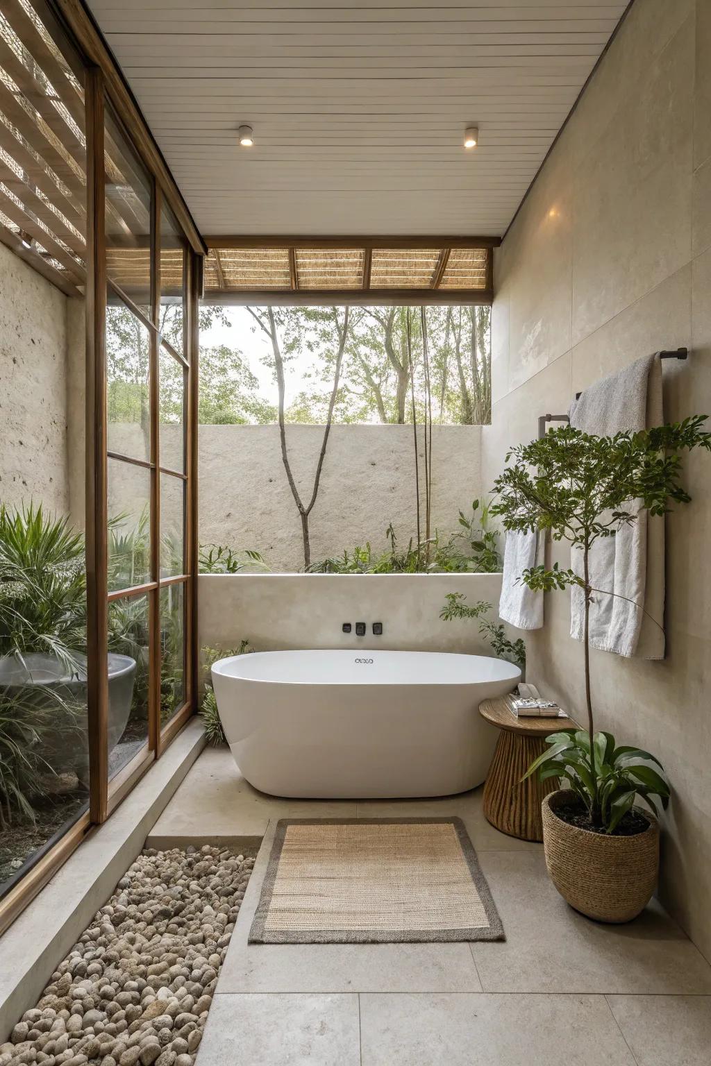 Embrace simplicity and refinement with an understated bathtub frame design.