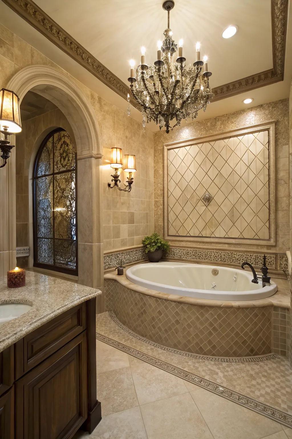 Remarkable visual impact created with textured tiles