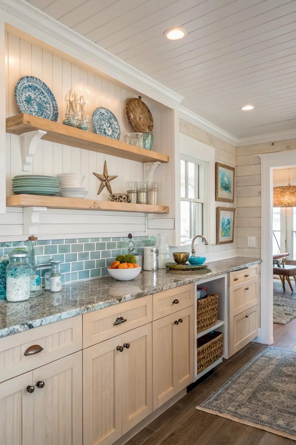 A kitchen where practicality meets coastal charm.