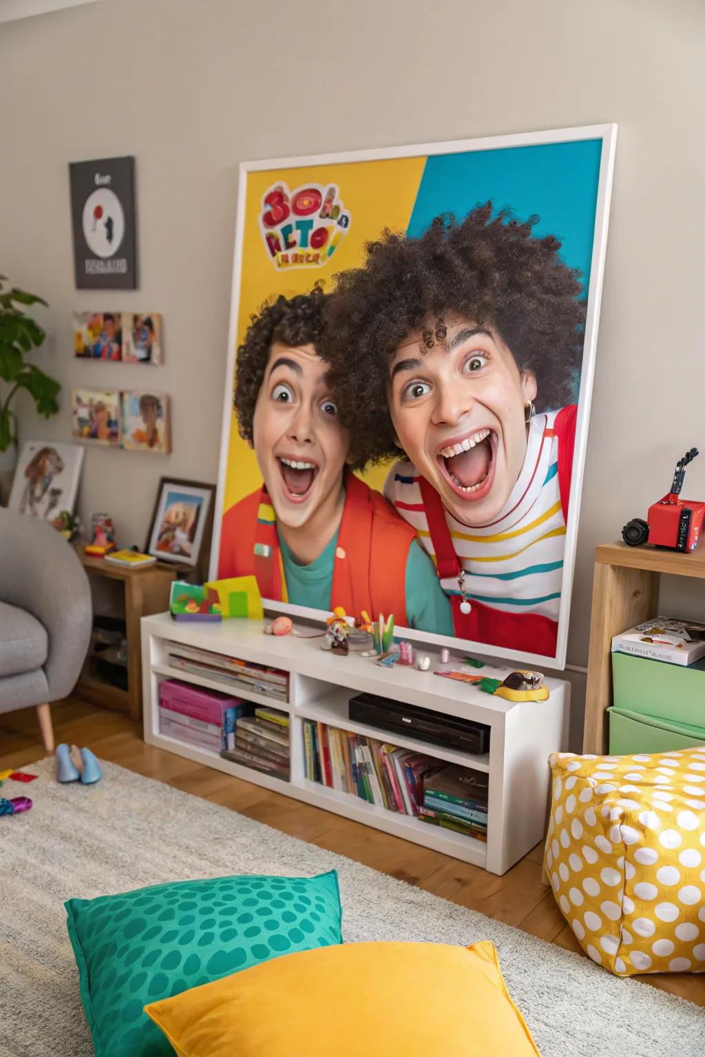 A playful cartoon-style poster capturing the quirks of friendship.