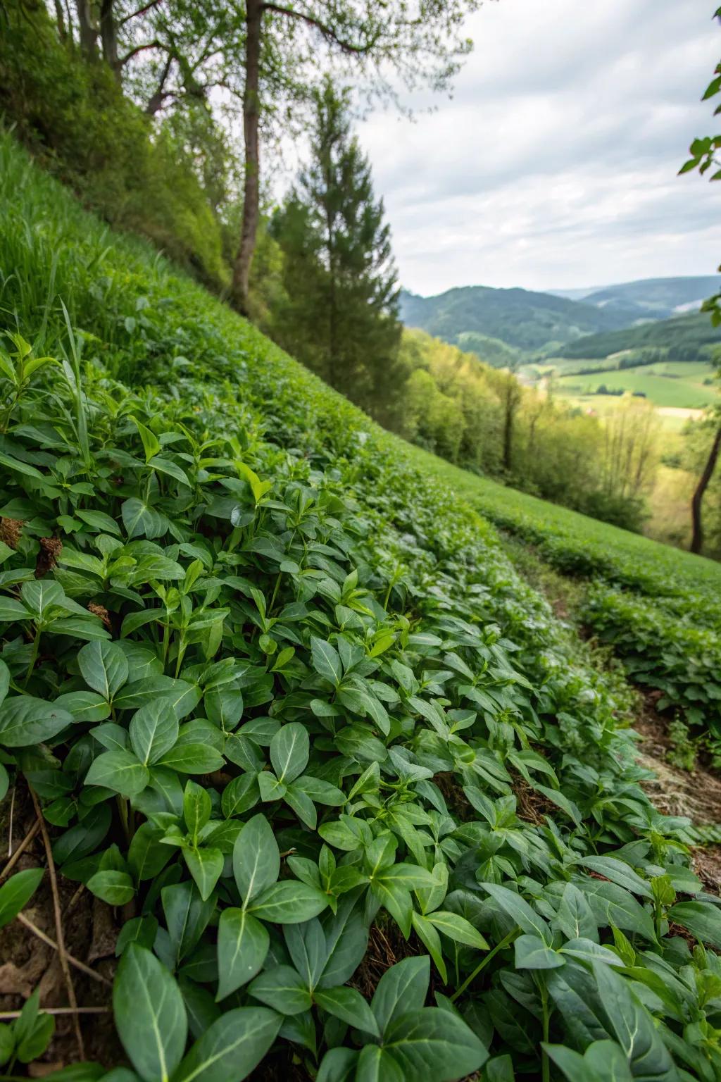 Trailing Myrtle provides a lush, green coverage year-round.