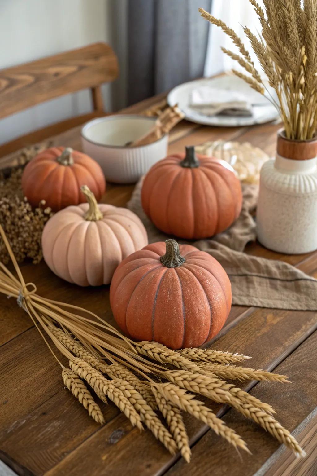 Embrace countryside sophistication through baked earth gourds.