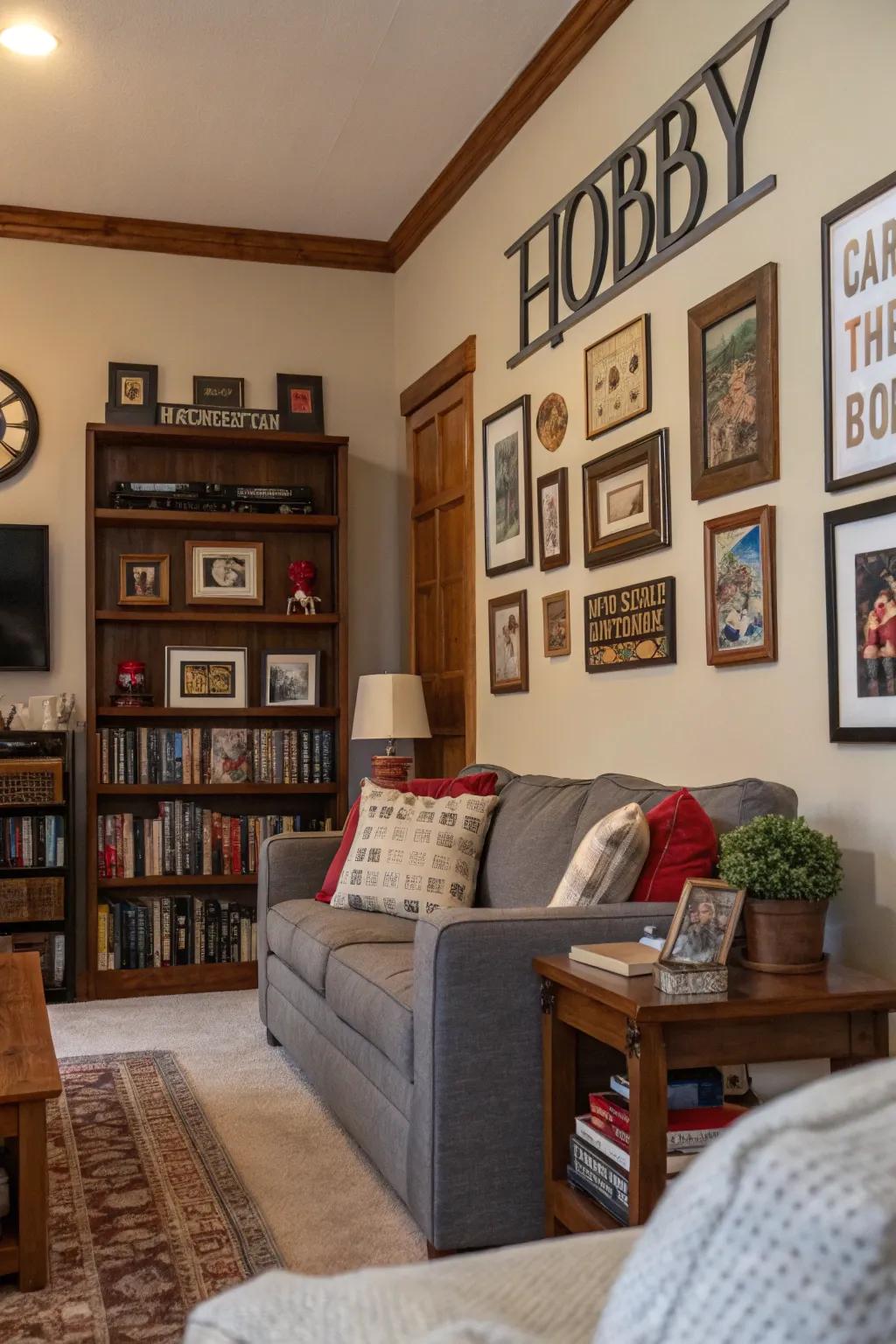 Design a themed decor that represents his passions.