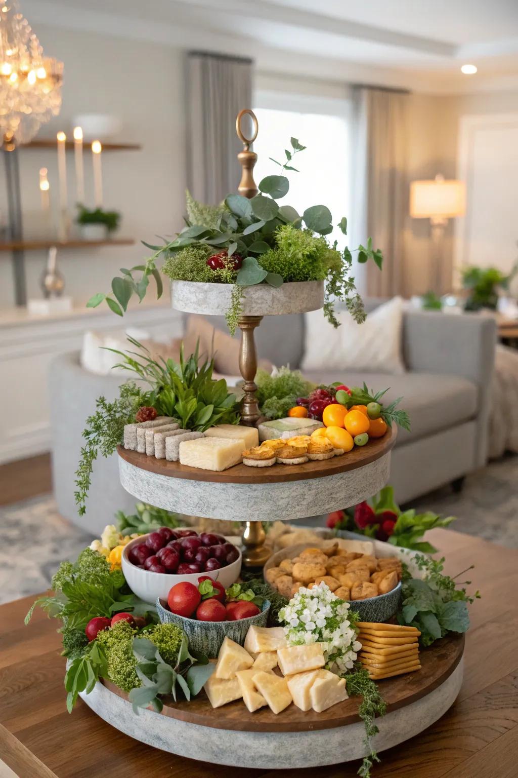 Create depth and visual appeal using a three-dimensional arrangement.