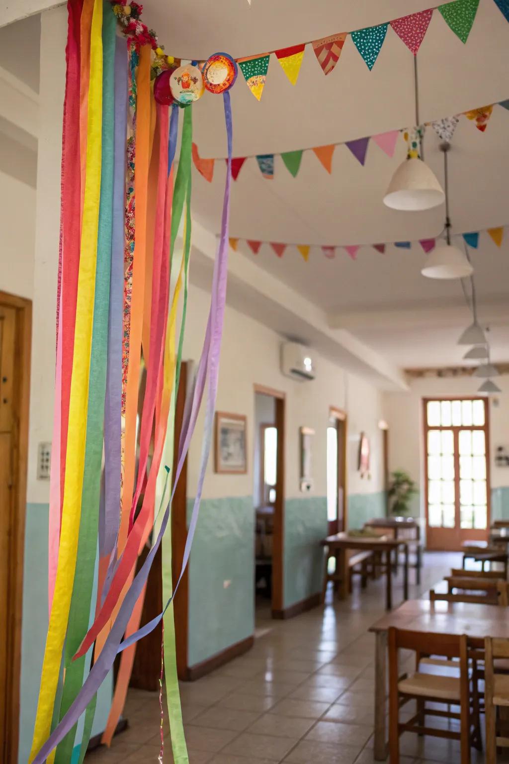 Dangling ribbons forthwith rejuvenate the chamber.