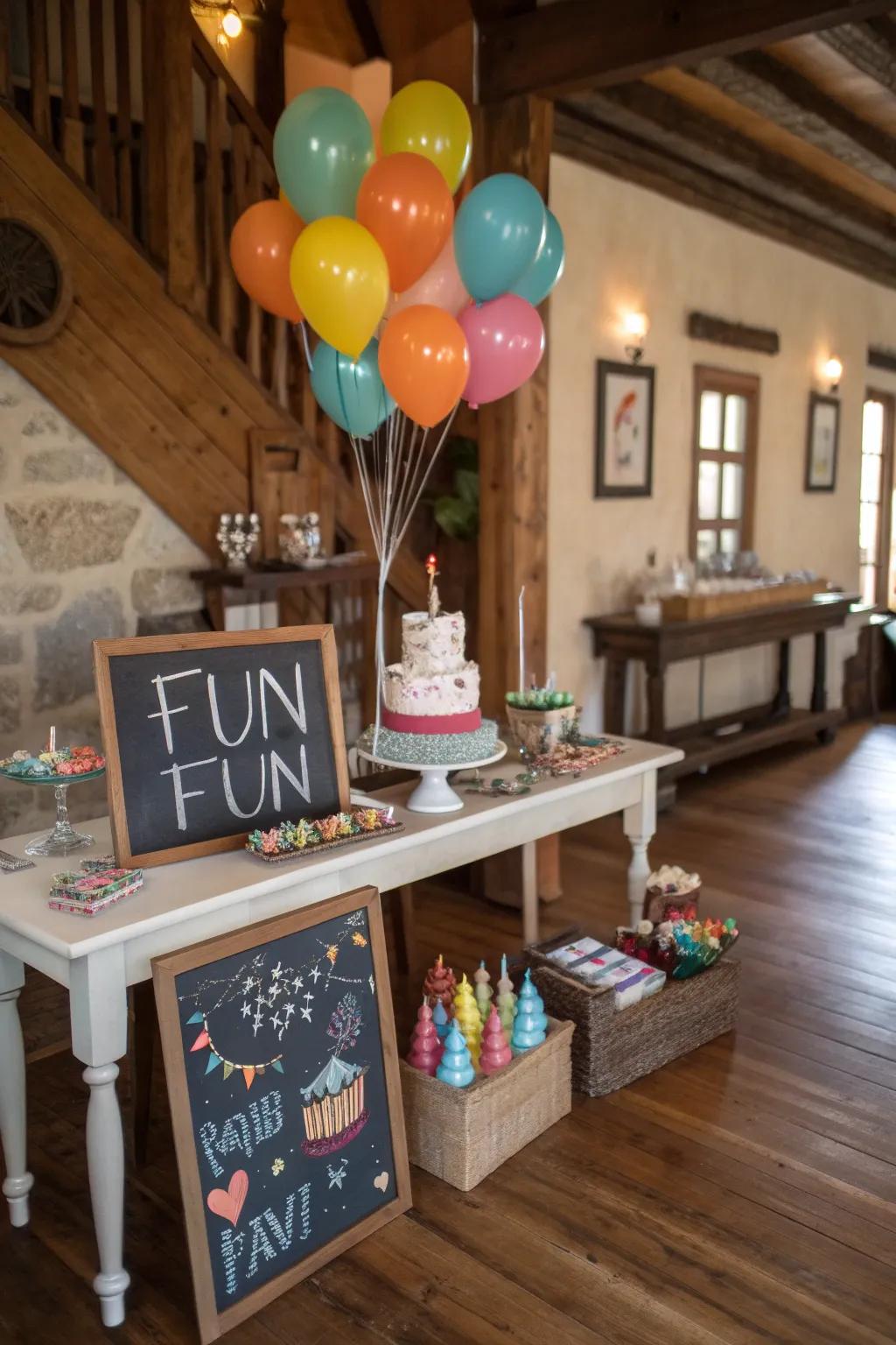 Writing board markers contribute a playful and interactive element.