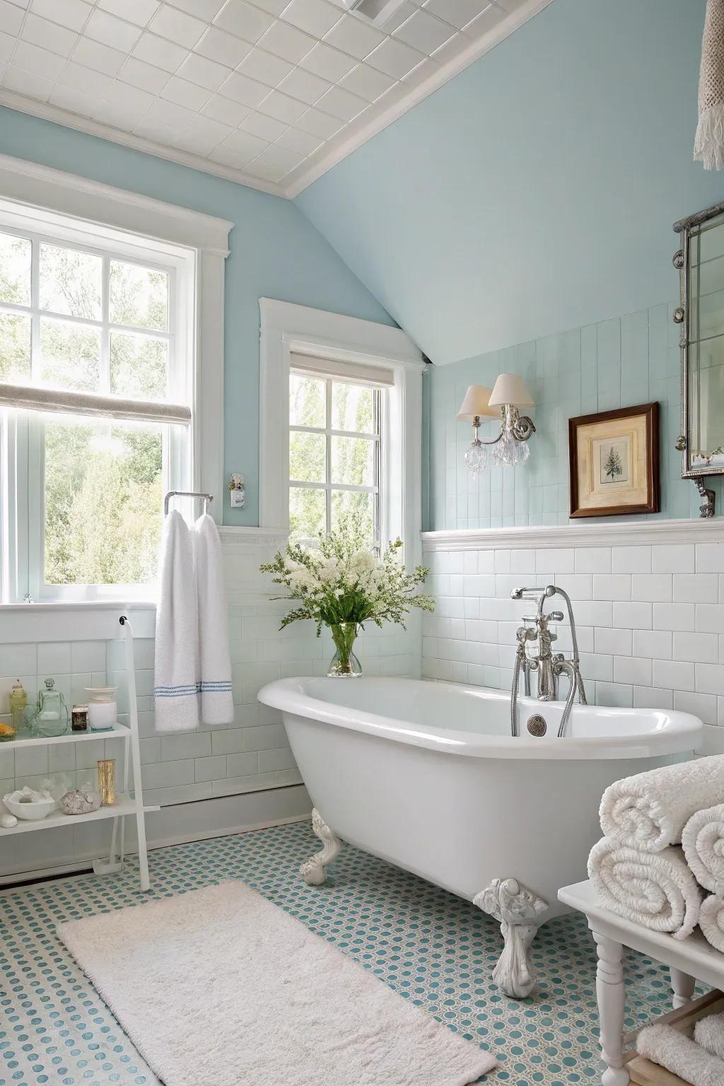 Pastel blue presents a serene and calming ambiance.