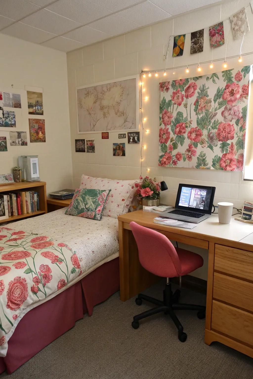 Patterns infuse the room with vibrancy