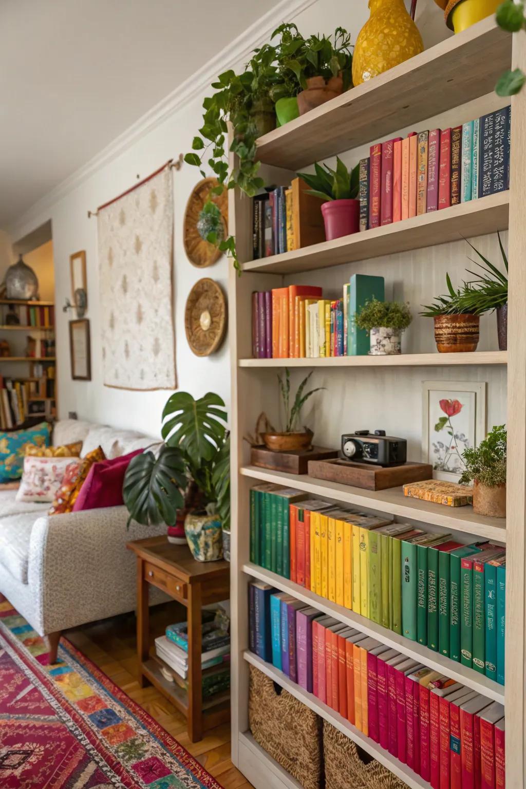 Open shelving fashions a vibrant display for your treasured objects.