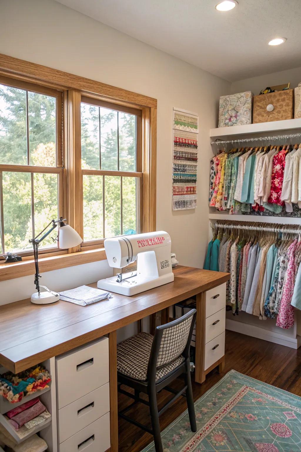A dedicated sewing space can inspire limitless creativity and precision.