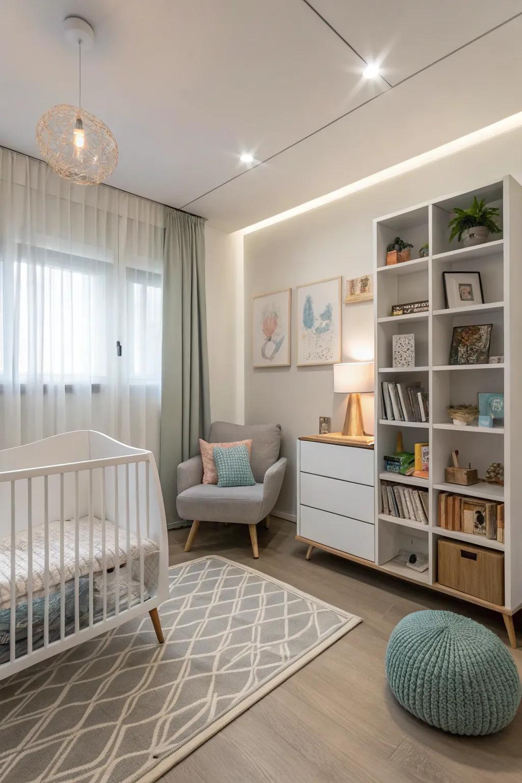 Attain tranquility with a current understated-themed nursery.
