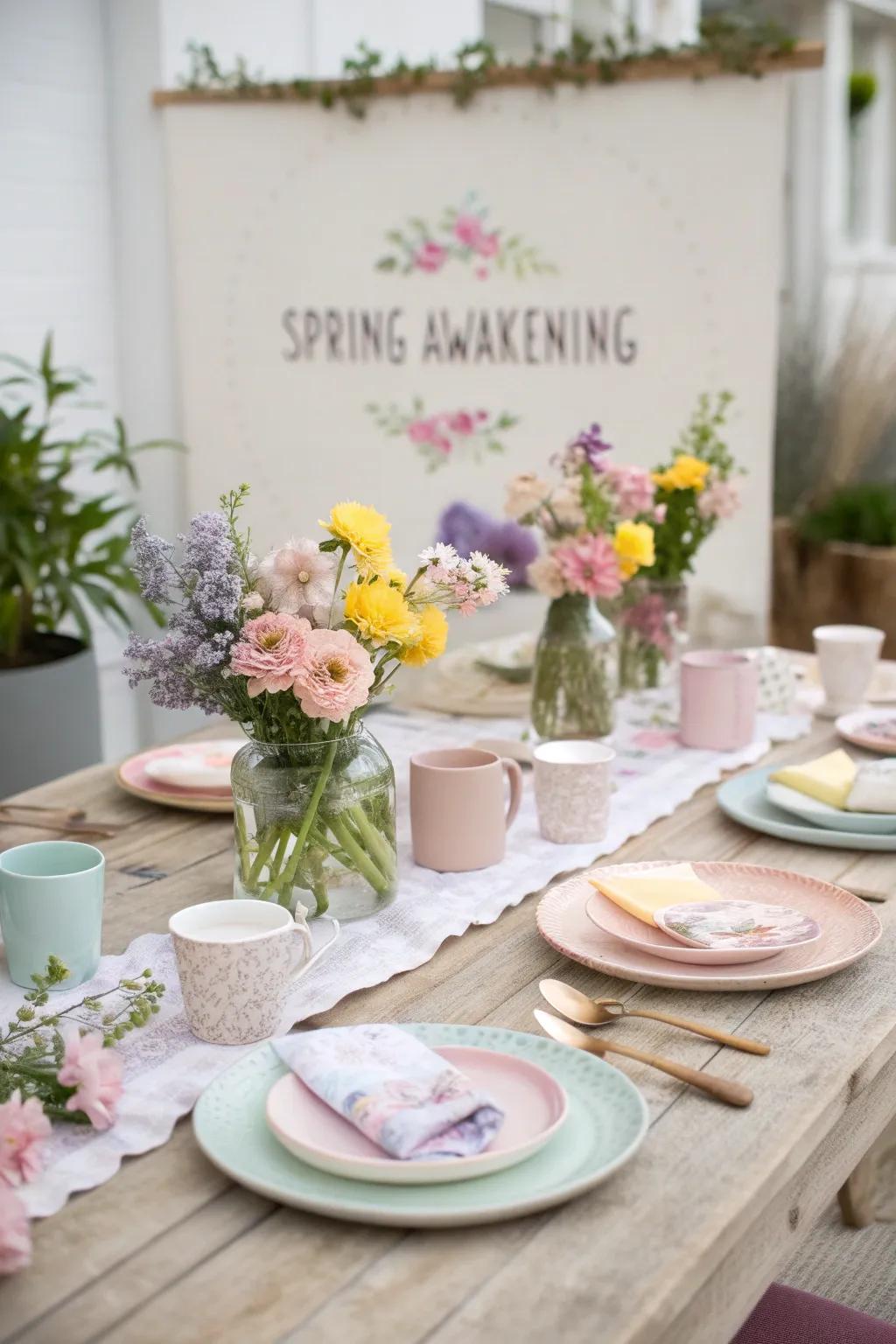 A theme-based brunch table brings cohesion and enhances the experience.