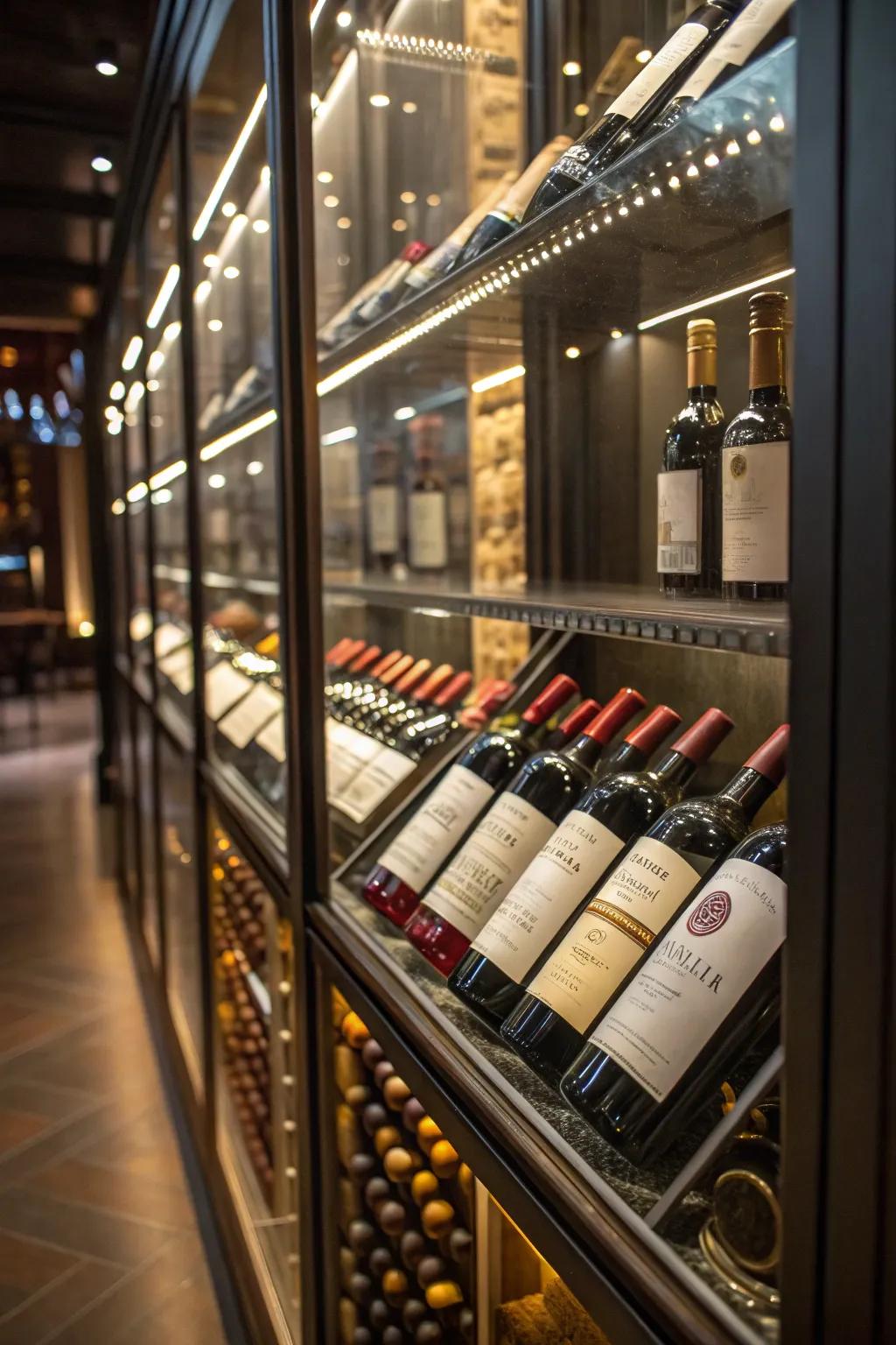 A glass-encased display that transforms your wine into art.