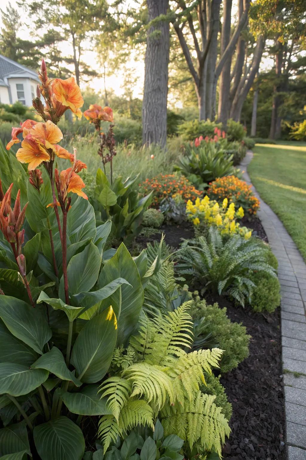 Mix surfaces through 'Flame' lilies and complementary flora.