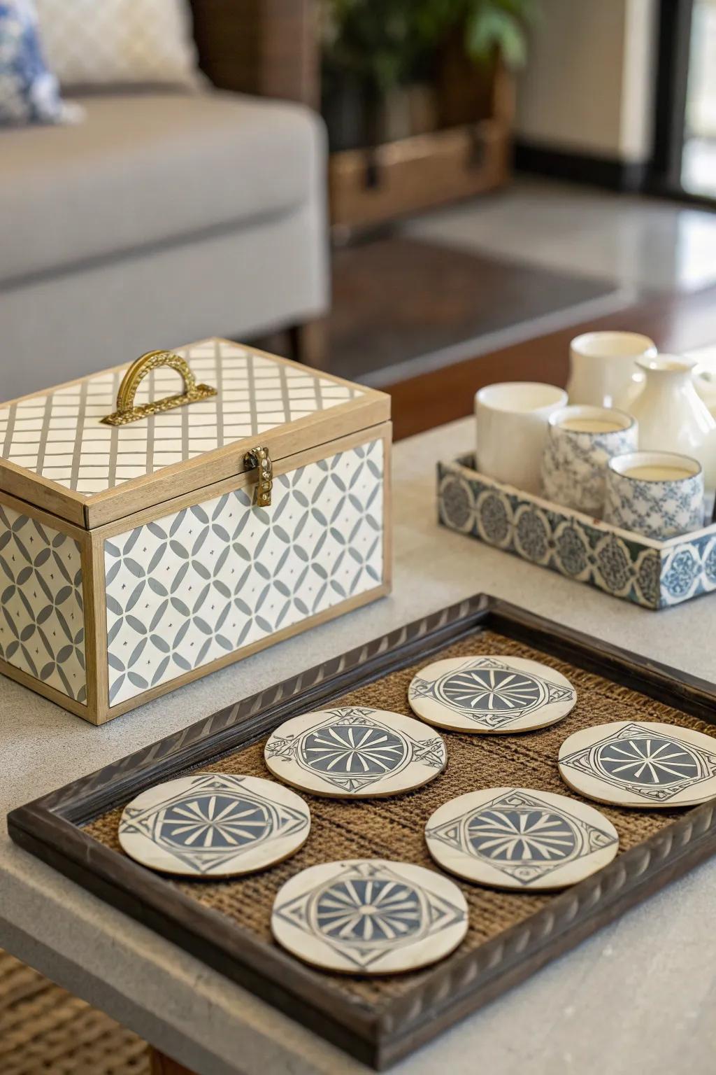 Useful decor retains your table's utility and attractiveness.