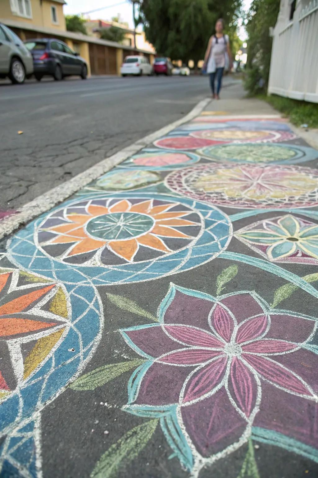 A captivating art stick mosaic displaying intricate patterns and bold hues.