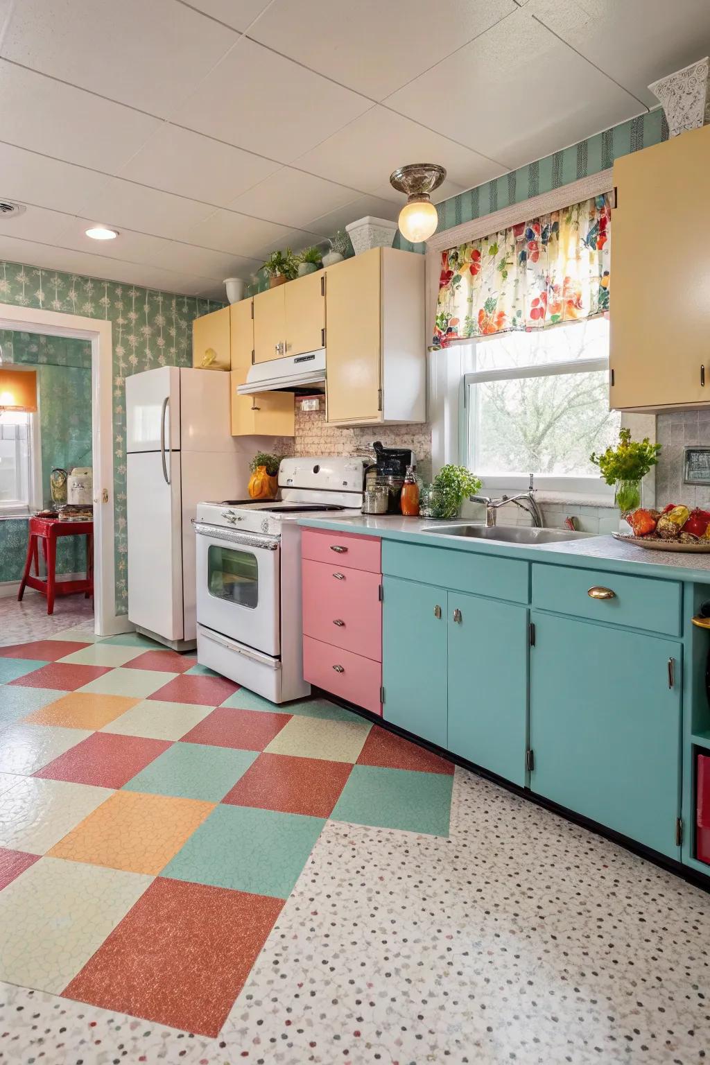 Recapture charm through vibrant and durable linoleum flooring.