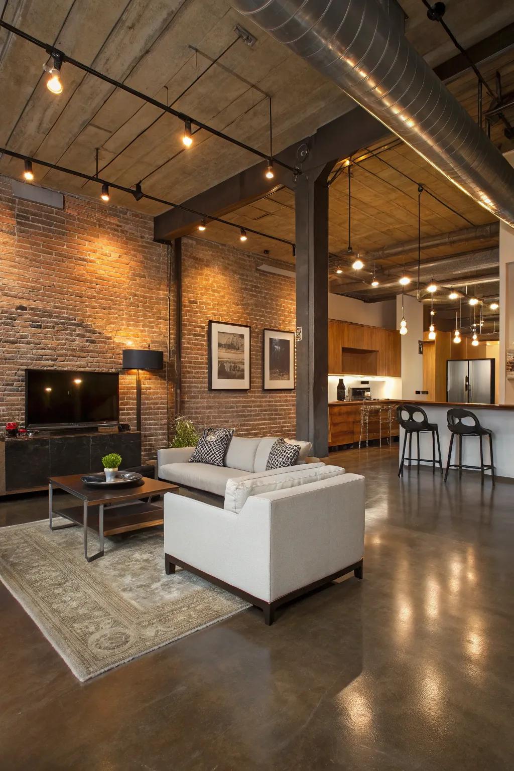 Tinted concrete provides a refined, industrial look affordably.