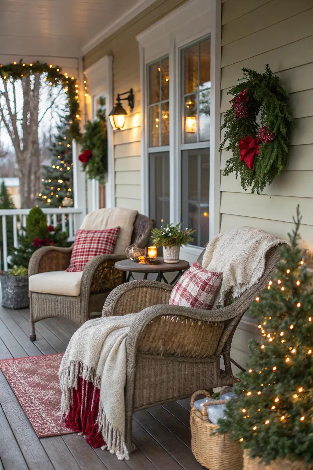 Throws infuse warmth into your porch's arrangement.
