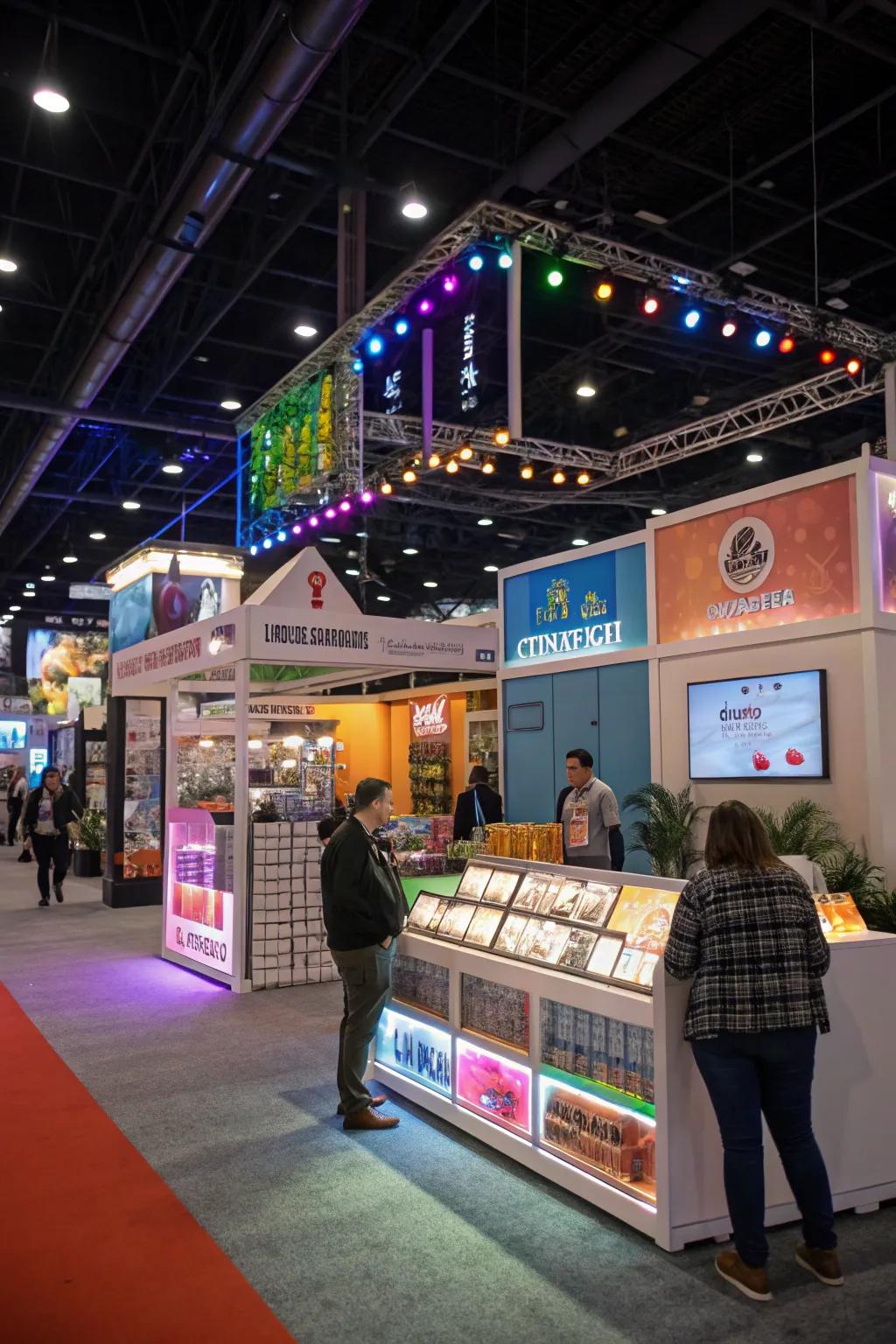 Interactive displays beckon customers to explore.