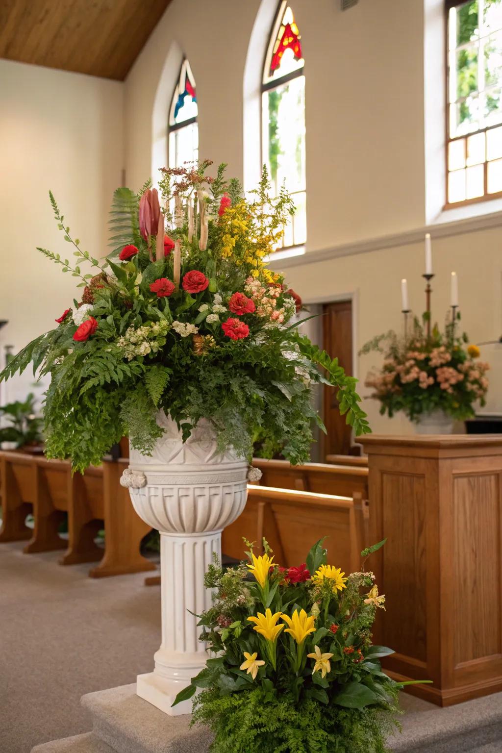 Plants contribute a refreshing essence of nature to your welcome center.