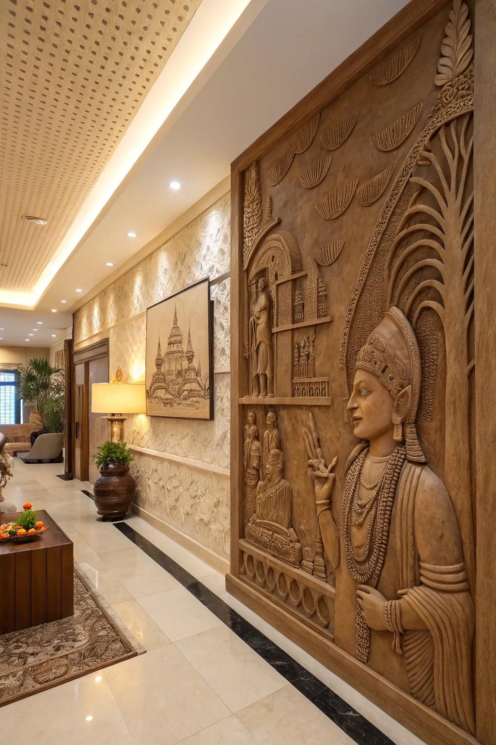 Traditional imagery clay impression, celebrating heritage and variety.