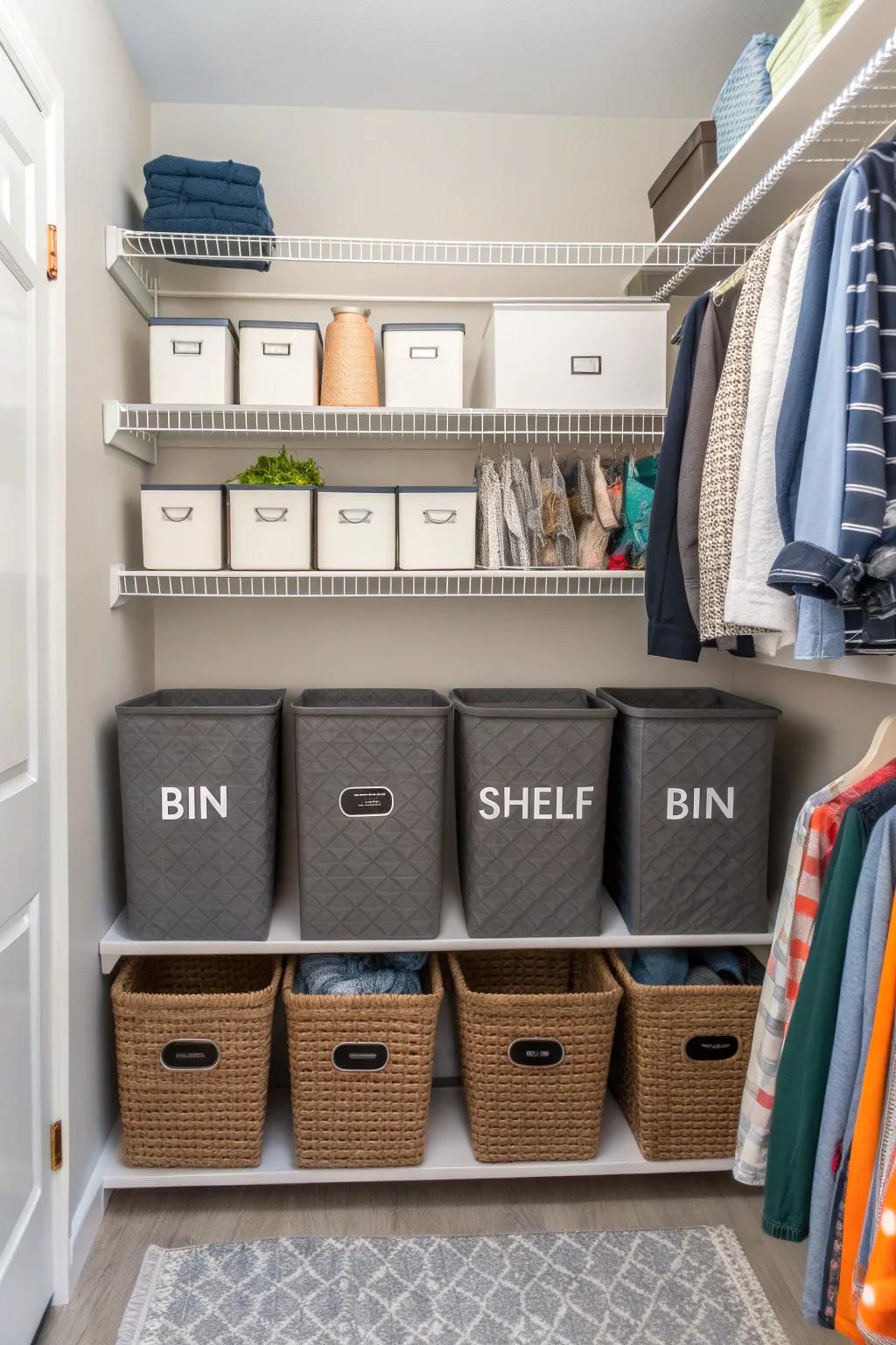 Labels make your closet intuitively organized and efficient.