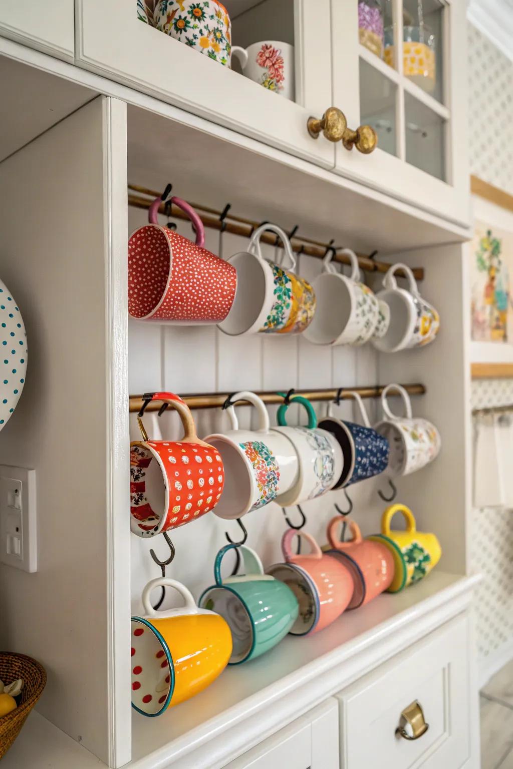 Pegs for cups introducing both panache and function.