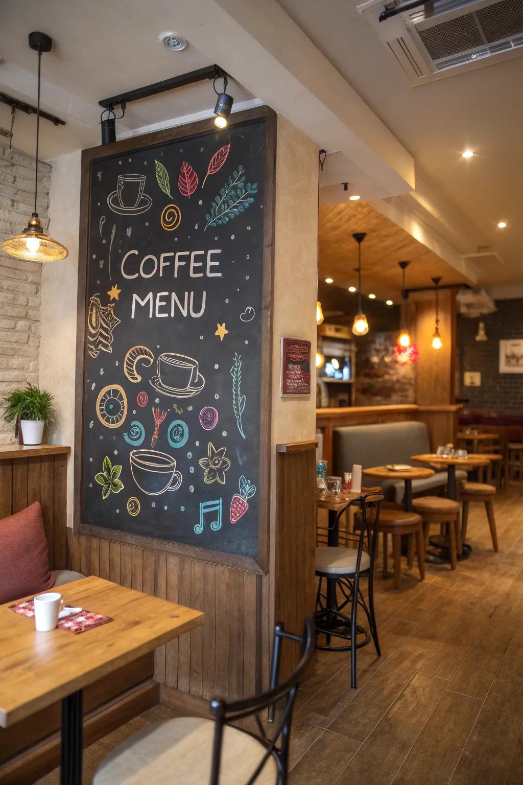 A darkboard incorporates a playful and practical aspect.