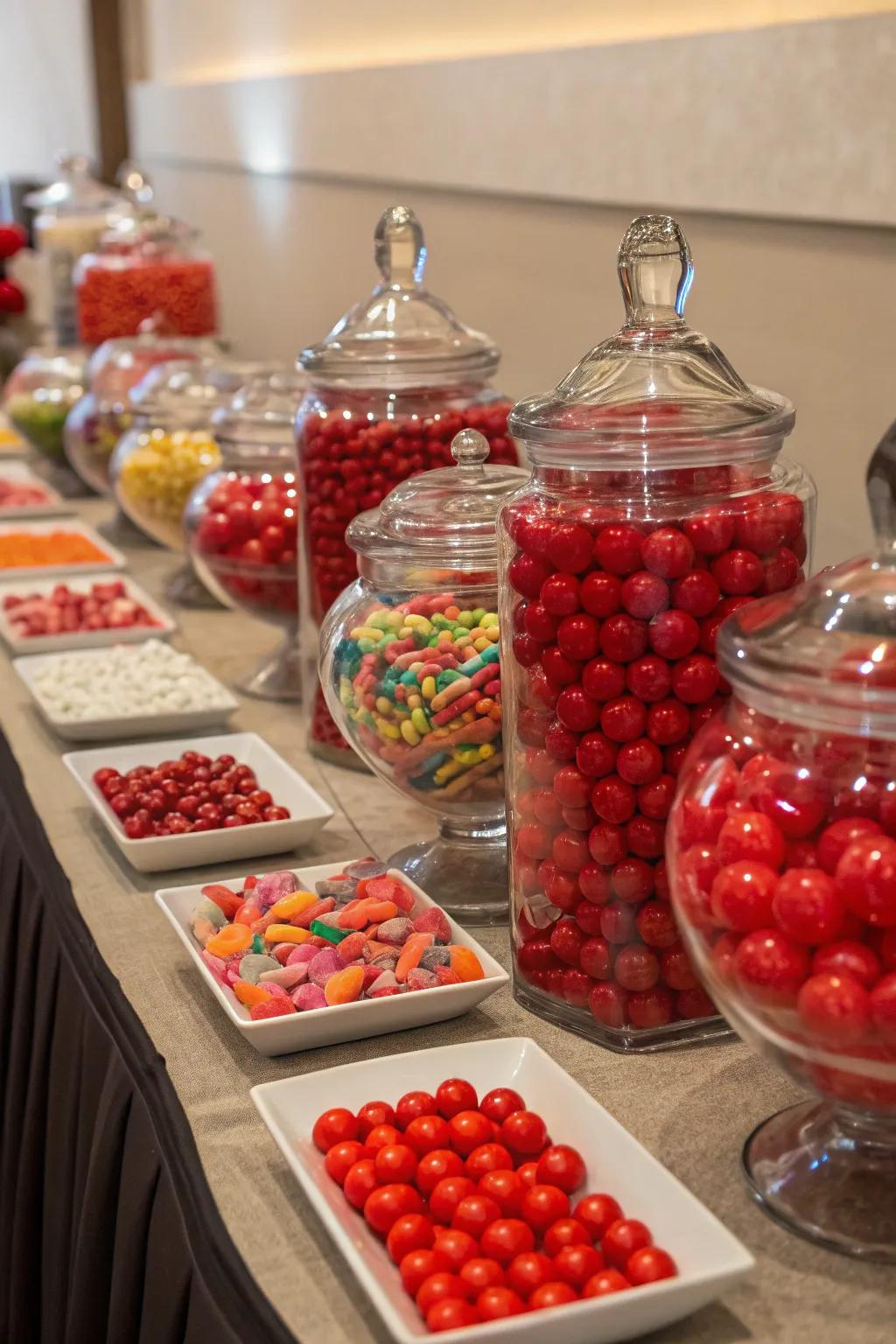 A ruby sweet treat selection offering a sugary treat for attendees.