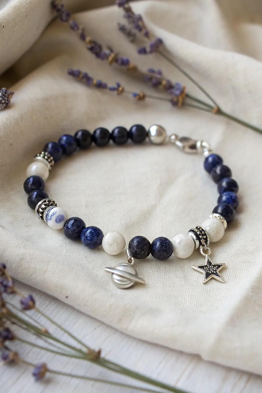 Show the cosmos with this amazing Milky Way armlet, a great mix of simple elegance and cosmic wonder.