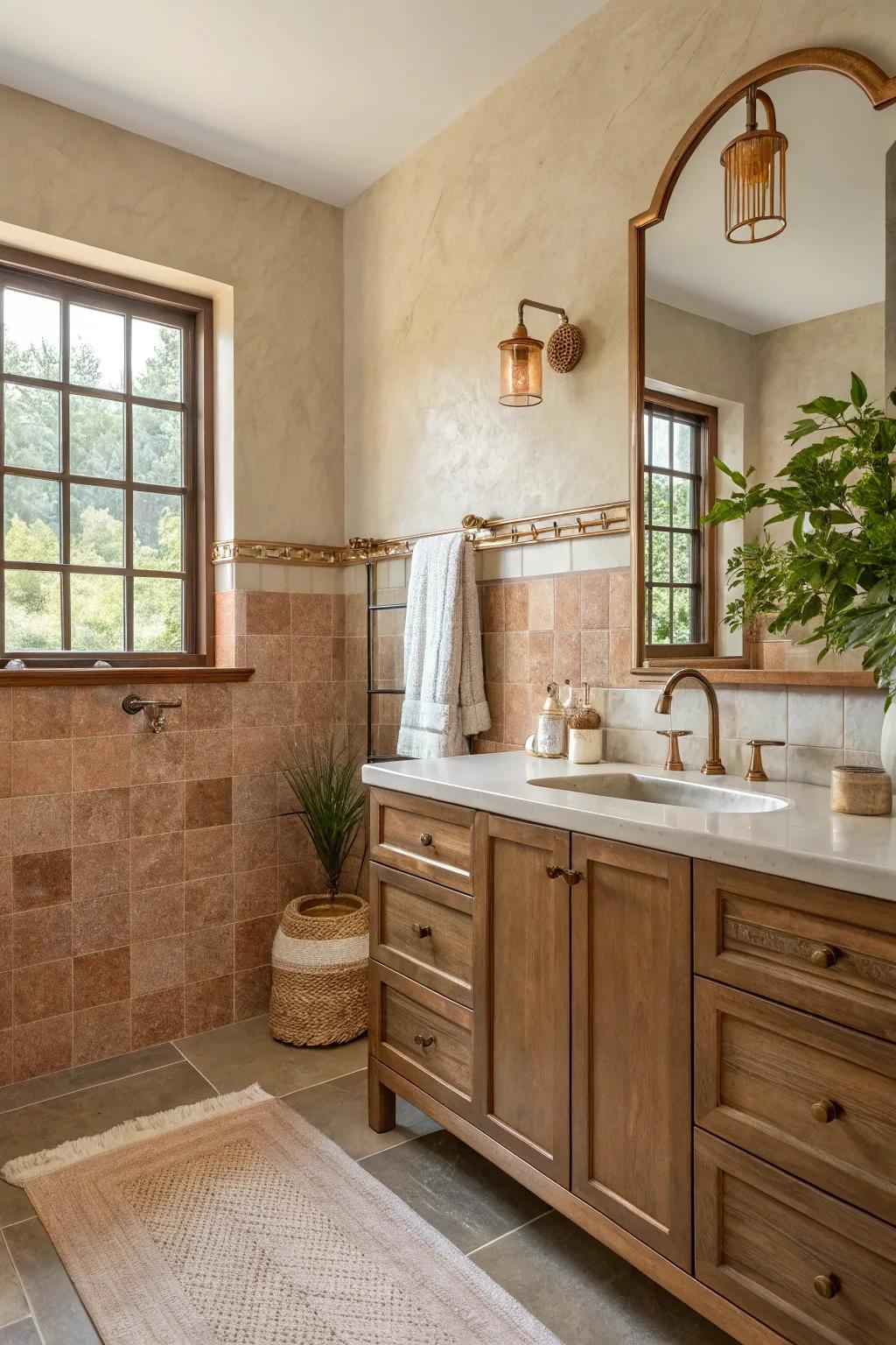 Natural shades perfectly accentuate the warmth of metal.