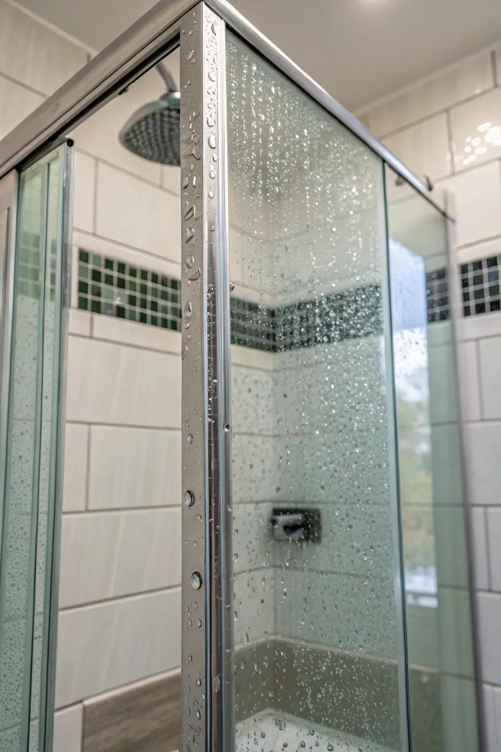 Transparent bricks enhance brightness and luxury in your shower.