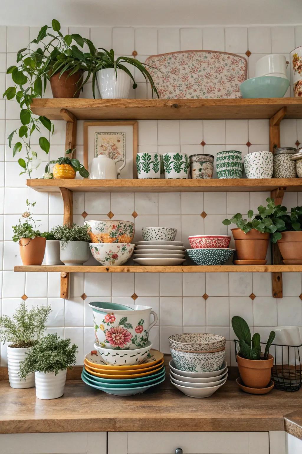 Visible shelving that mixes function with beauty.