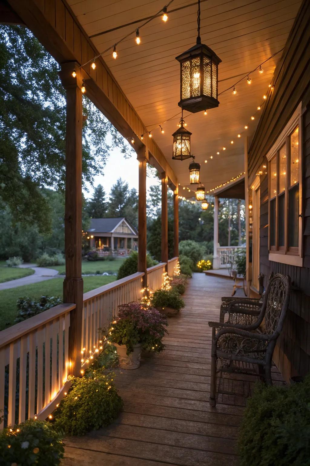 Illumination enhances ambiance and serviceability throughout evenings.