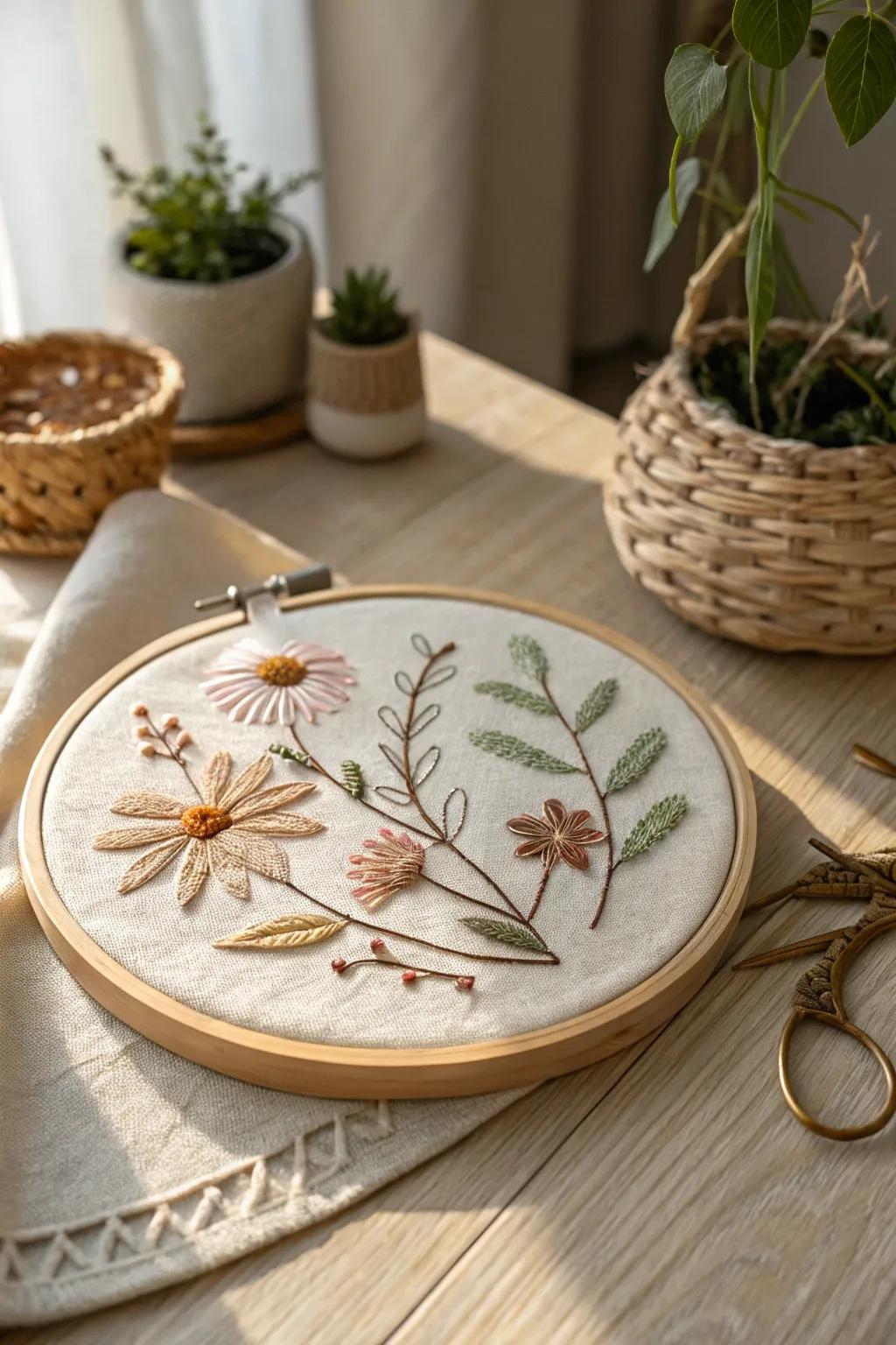 Uncover the art of needlework: a comforting craft that morphs plain fabric into stunning art.