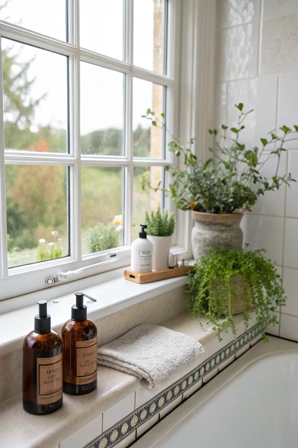 Window sills are sweet spots for a little bit of storage and style.