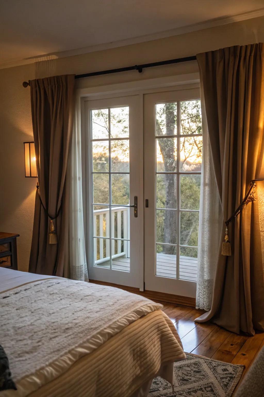 Light-blocking curtains ensure privacy and restful sleep.