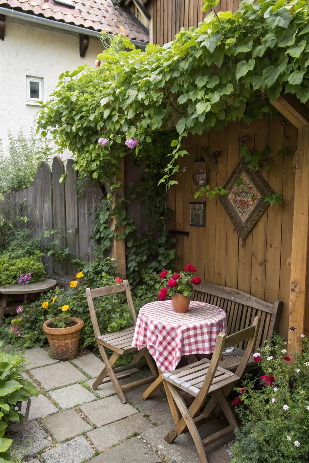 Quaint alcoves infuse a fairy-tale charm into your garden.