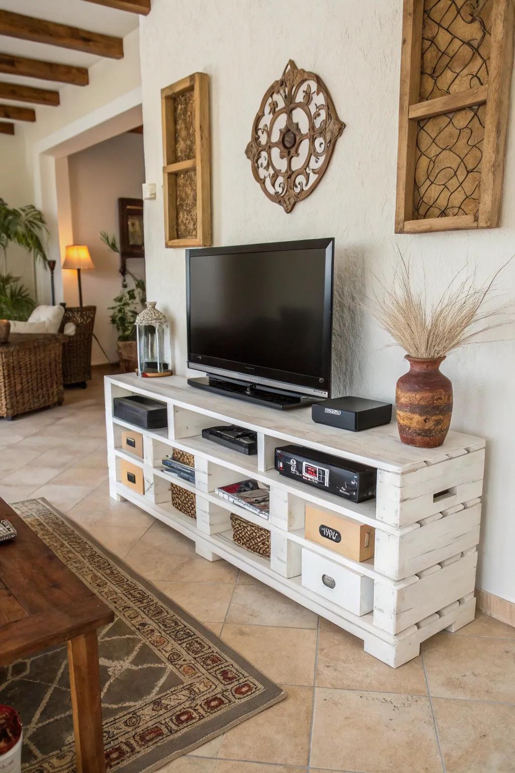 Elevate your entertainment area with a platform media console.