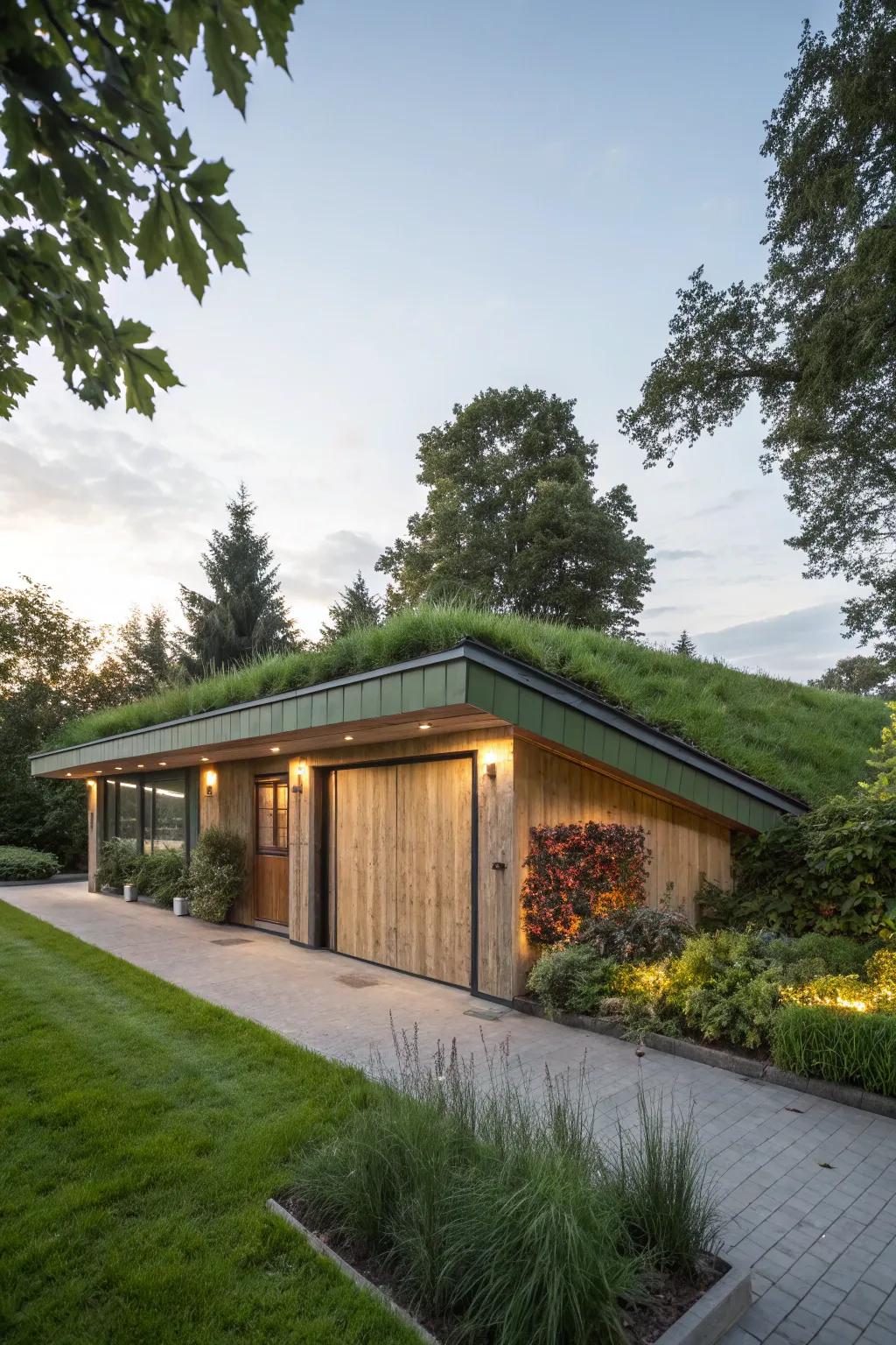 An eco-friendly garage that embraces sustainability.