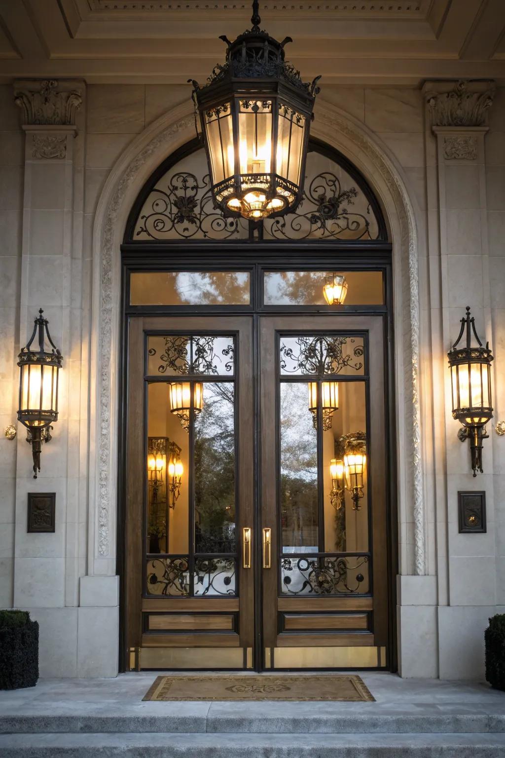 Attain balance with symmetrical lighting that enhances your entryway.