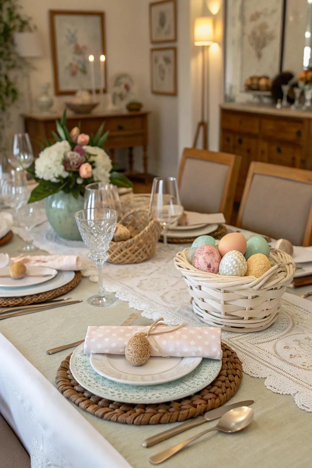 Mixing textures deepens the visual experience.