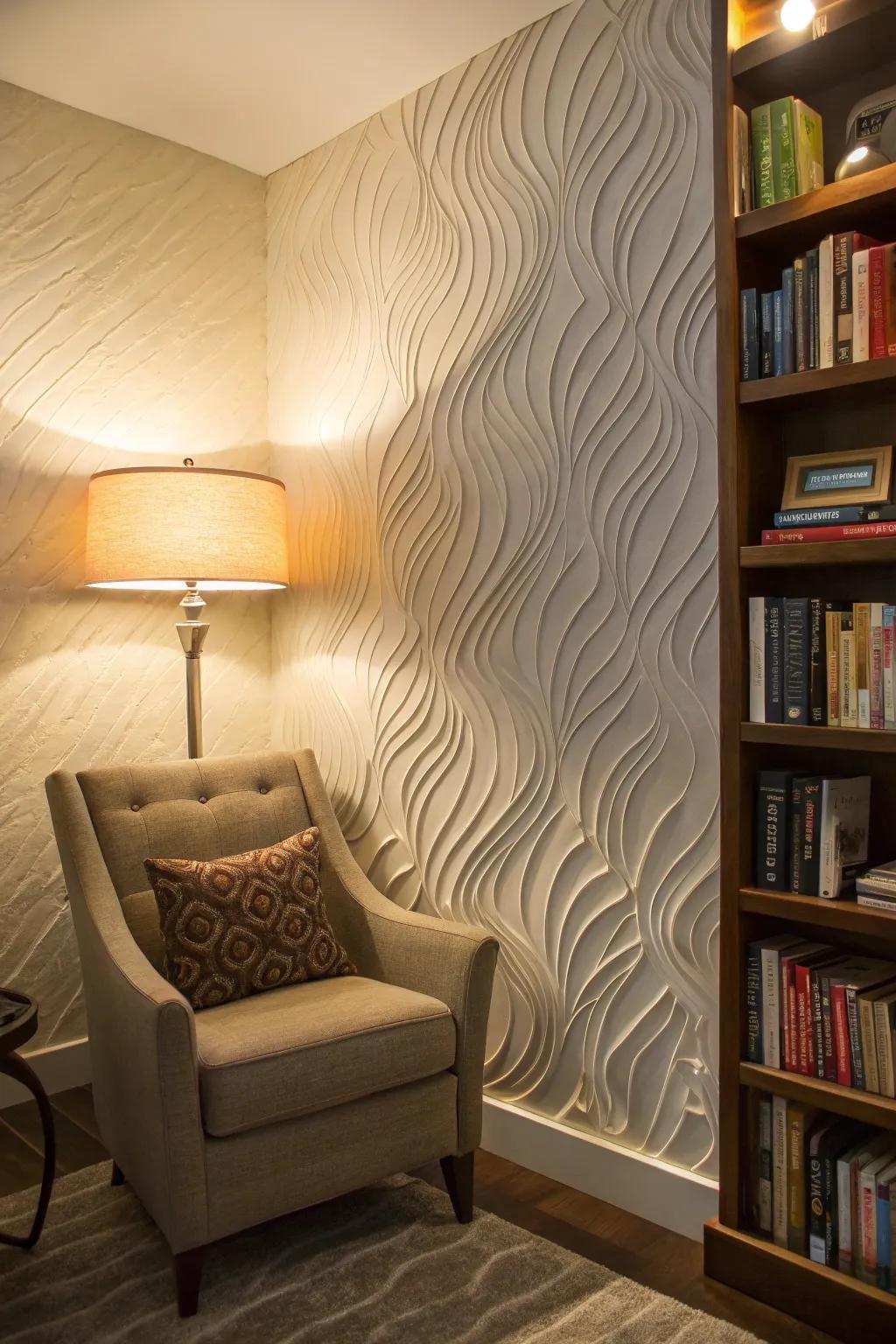 Material rolling texture offers flowing elegance.