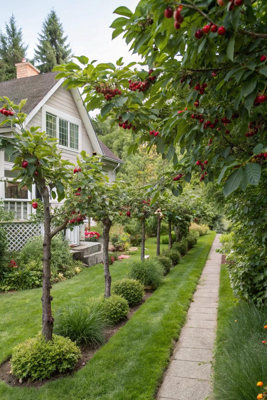 Living walls offer seclusion and seasonal harvests.
