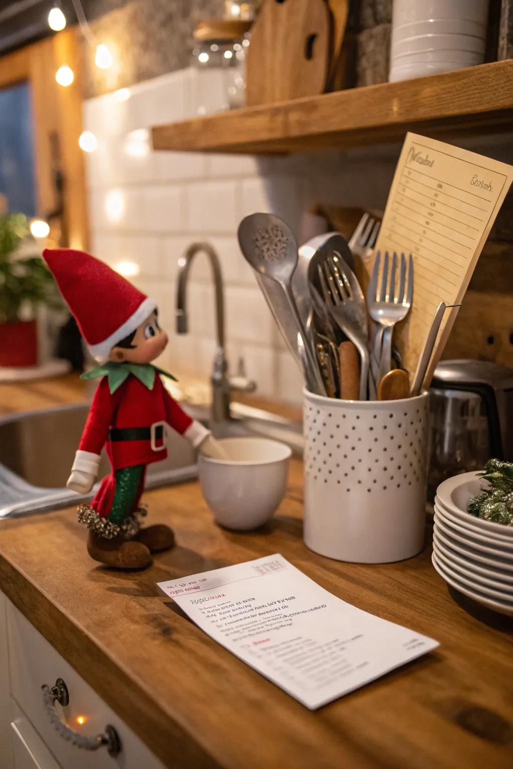 Infuse a playful nuance into your kitchen with elf antics.