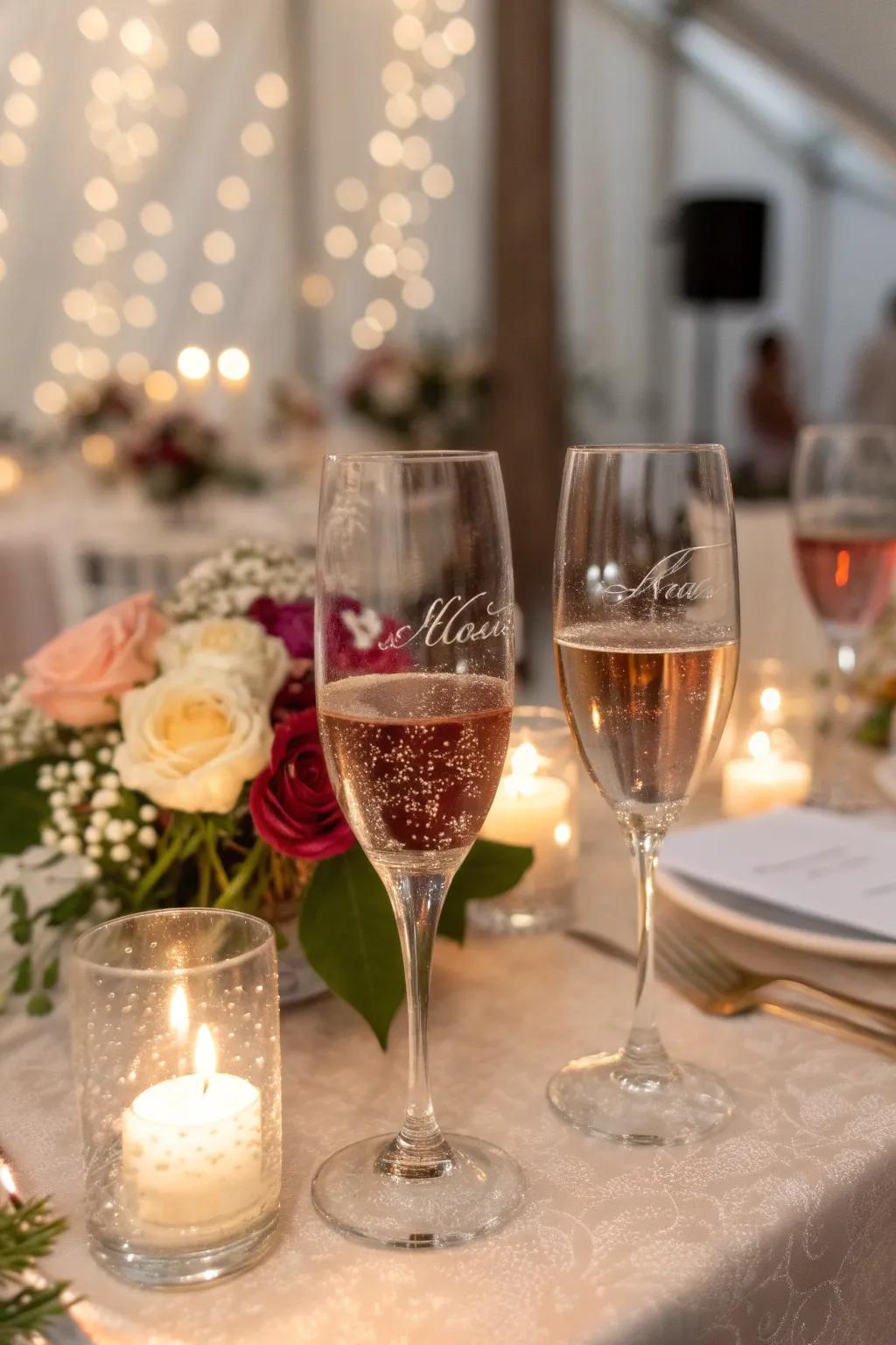 Personalized wine goblets add sophistication and charm to any celebration.